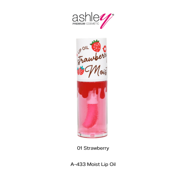 1ชิ้น Ashley Moist Lip Oil Moisturizer A433  แอชลี่ย์ มอยส์ ลิปออยล์ ผสมมอยเจอร์ไรเซอร์